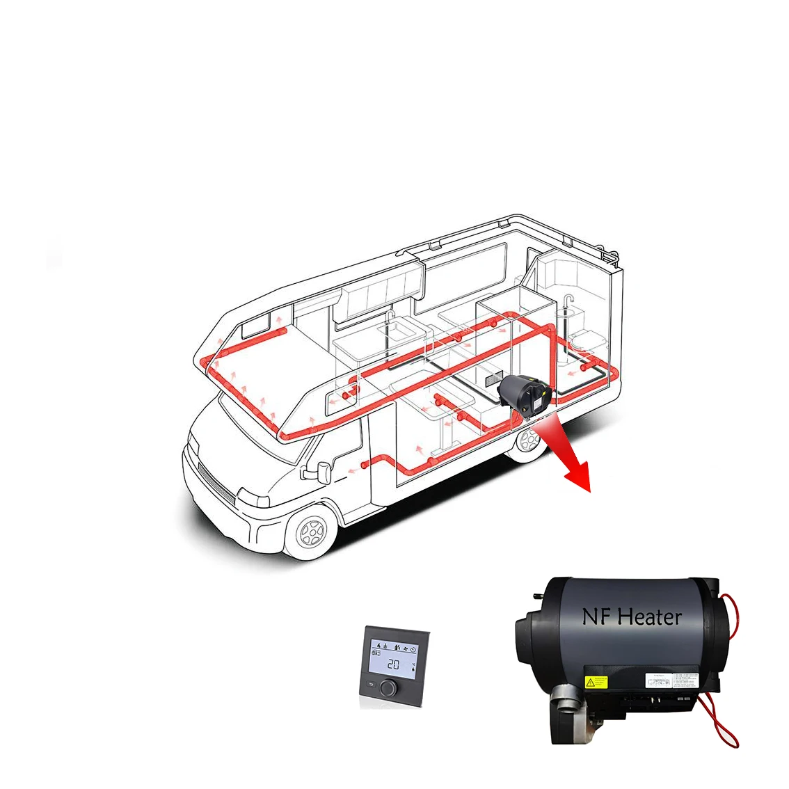 Nf Benzina/Benzina Aria E Acqua Combi Riscaldatore Combinato Di Parcheggio Per Camper Caravan Camper Simile Al Riscaldatore Truma