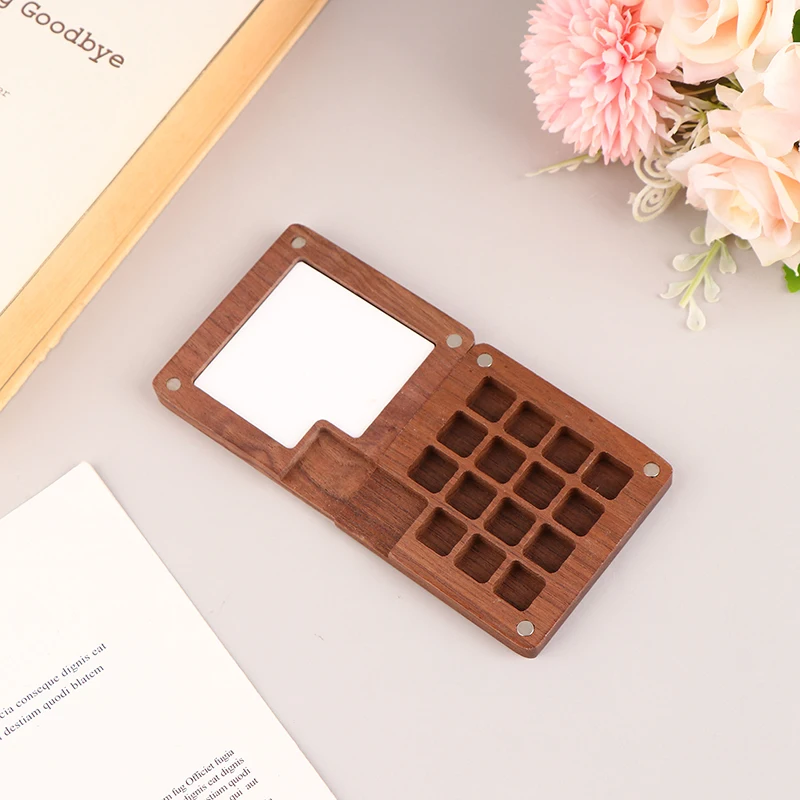 Portable Travel Wooden Watercolor Paint Palette Oil Paints Tray Box