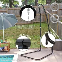 Adjustable Hammock Chair Stand Only - 79-Inch to 93-Inch Tall Hanging Chair Stand - Heavy-Duty 330-Pound Weight Capacity 1