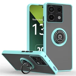 Magnetic Ring Stand Matte Phone Case for Redmi 13C 4G 5G (Sky Blue)