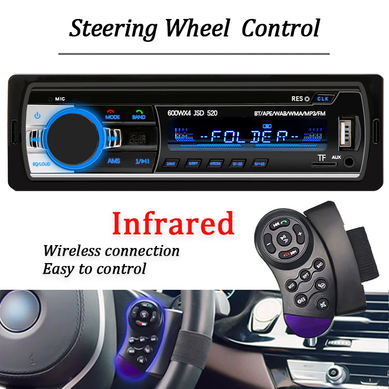 Car Radio 1din Stereo Multimedia MP3 Player Digital Bluetooth FM Audio Music USB With In Dash AUX Input car multimedia player