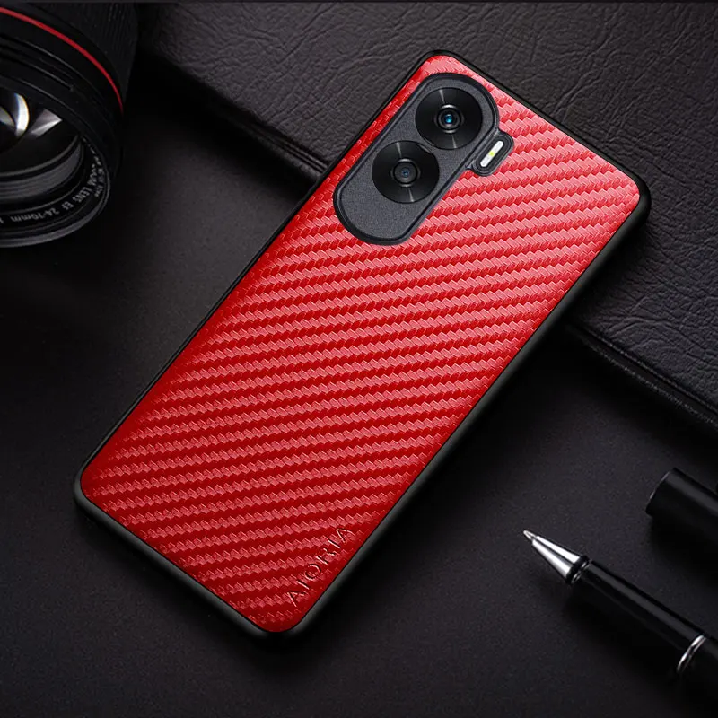 Sleek Carbon Fibre Shockproof Non-Slip Full Body Protective Phone Case