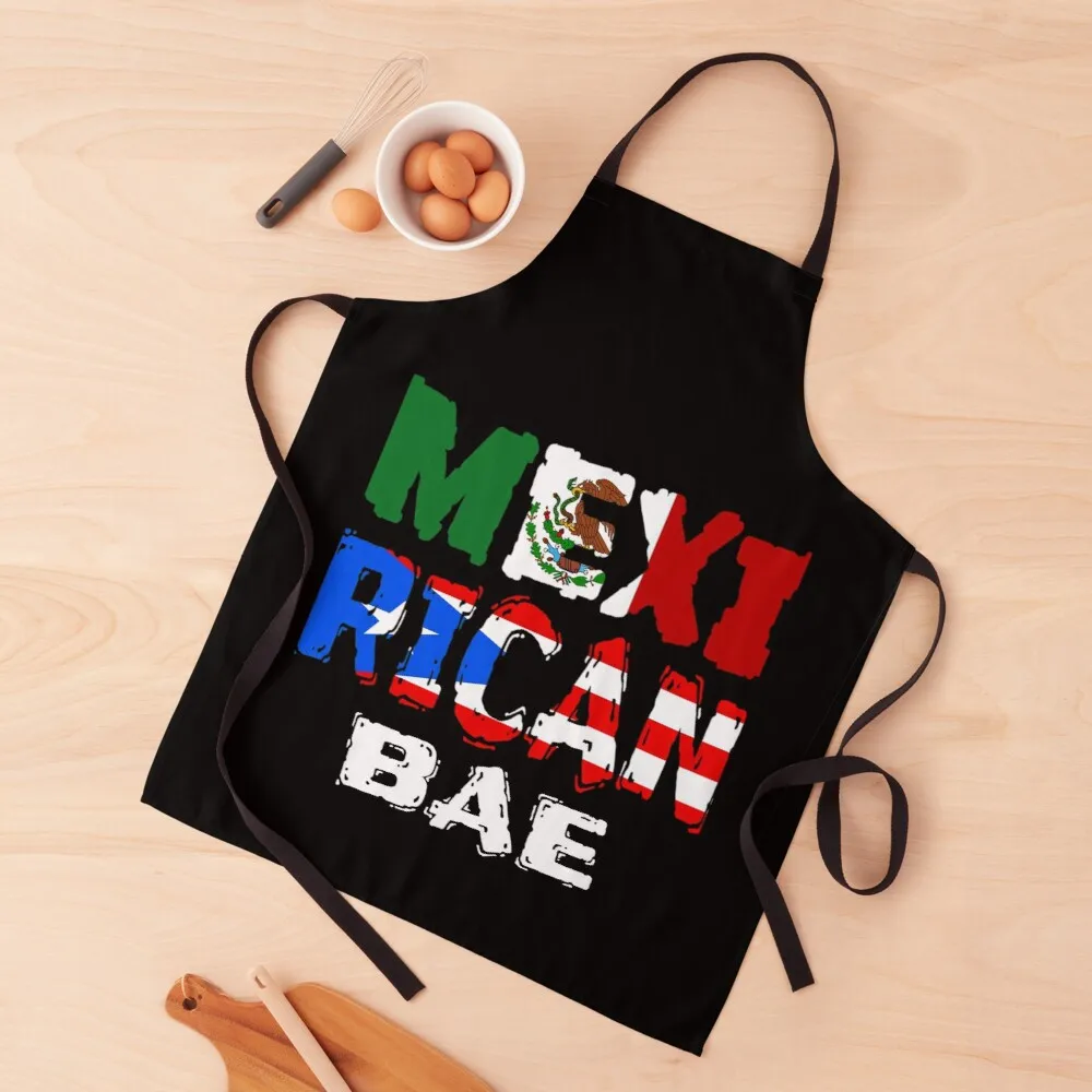 

MexiRican BAE Puerto Rican Mexican Flag T Shirt Merch Apron kitchen supplies