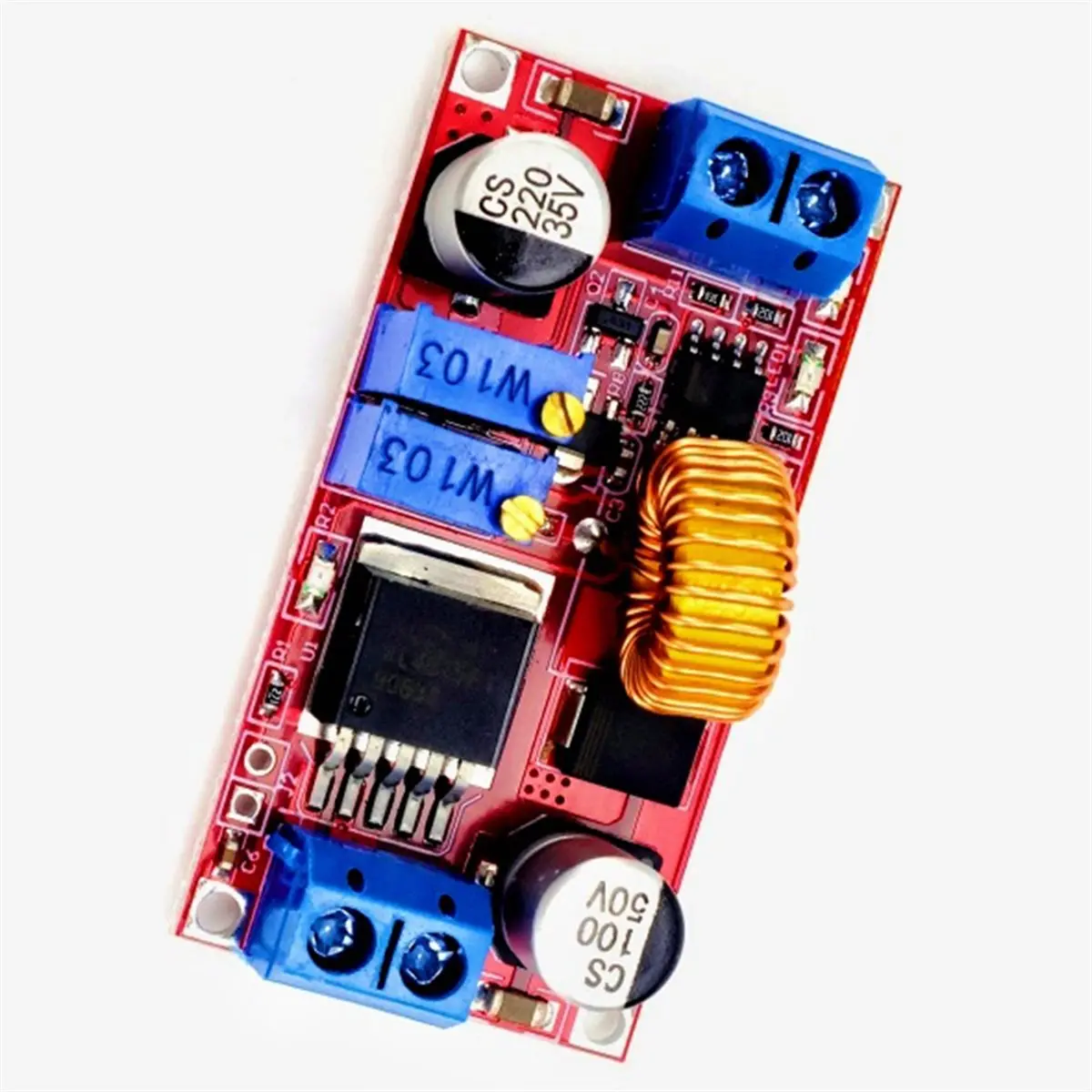 (A23G) 5개 5A DC-DC 조정 가능한 벅 컨버터 XL4015 4-38V 1.25-36V 스텝다운 전원 전압 조정기 전원 모듈
