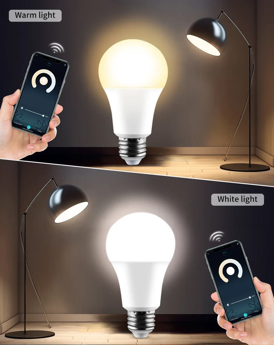 Description Picture 4 of itemWifi Smart Led Light Bulb E27 Lamp Alexa Google Assistant Alice SmartThings 220V 110V White RGB Ampoules Voice Control Spotlight