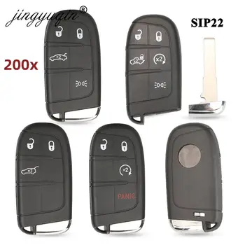 Keyforkess 200pcs SIP22 Remote Smart Key Shell per Fiat 500 500L 500X Toro 2016 2017 2018 2019 portachiavi per auto 3/4/5 sostituzione BTN