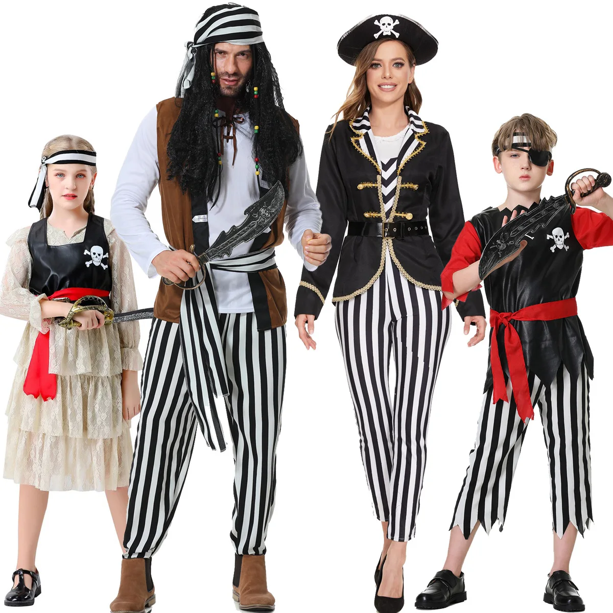 

Halloween Cosplay Pirate Masquerade Party Captain Jack Sparrow Drama Stage Costume