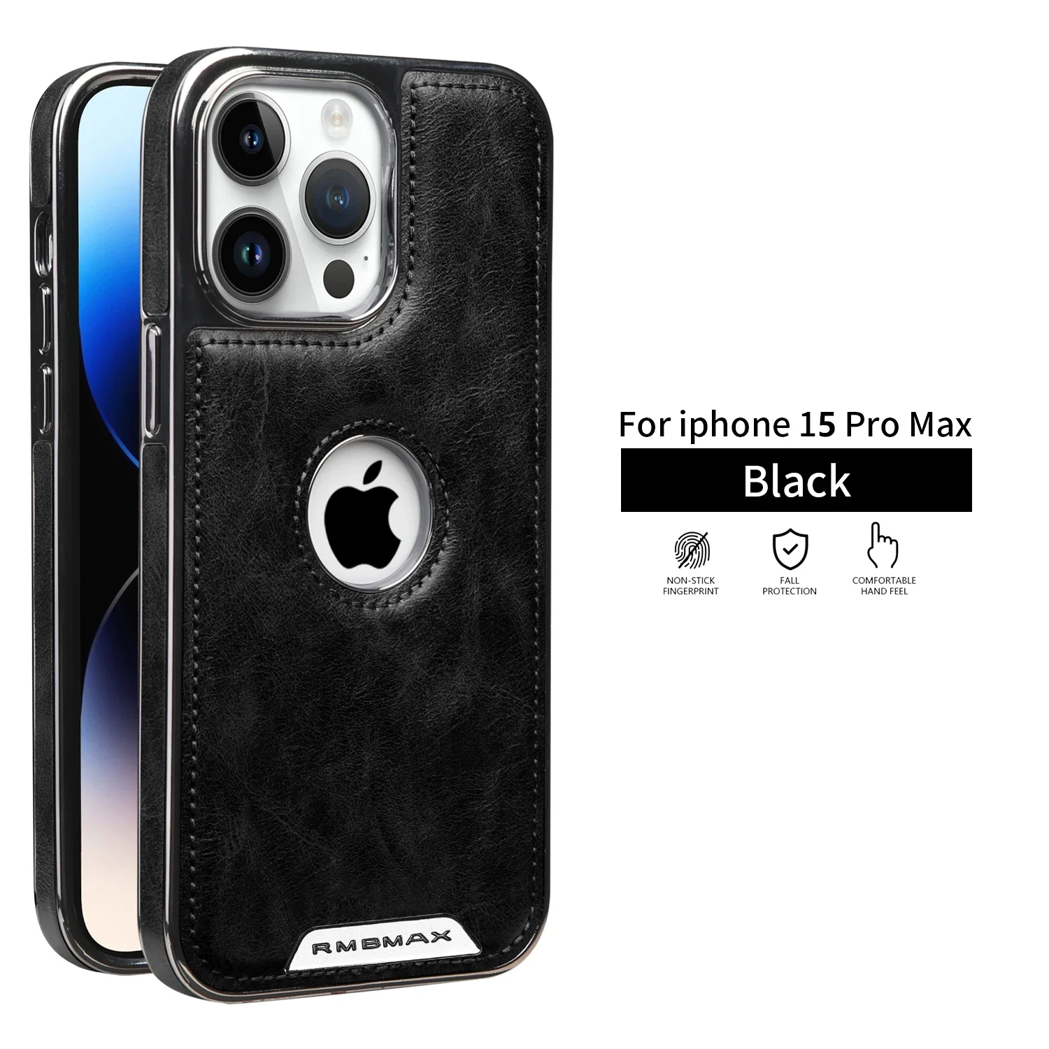 Luxury Leather Magnetic Phone Case with Hollow Logo and Wireless Charging Compatibility