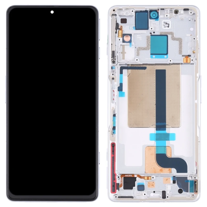 Schermo LCD originale Xiaomi Redmi Note 9 Pro + vetro touchscreen + frame white (Service Pack) - Italiano