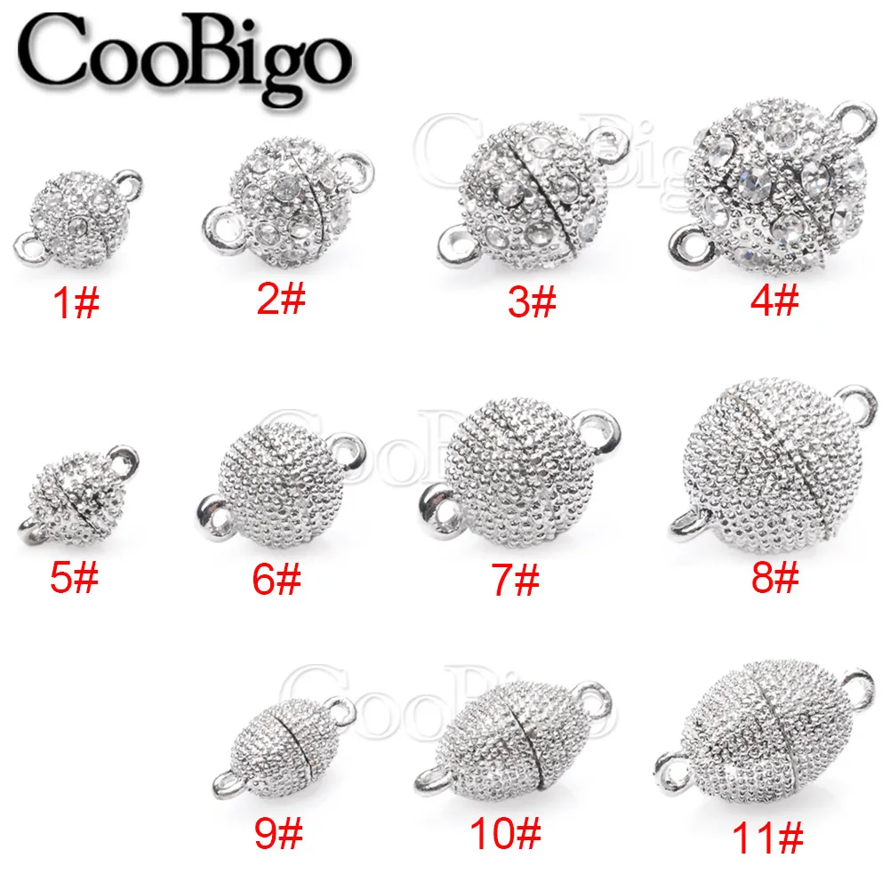 5 세트 자기 연결된 Clasps 금속 자석 클로저 라인 석 매력 비즈 목걸이 펜던트 팔찌 쥬얼리 DIY 공예품