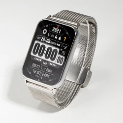 Correa de reloj de malla metálica milanesa elegante con cierre magnético, 22 mm