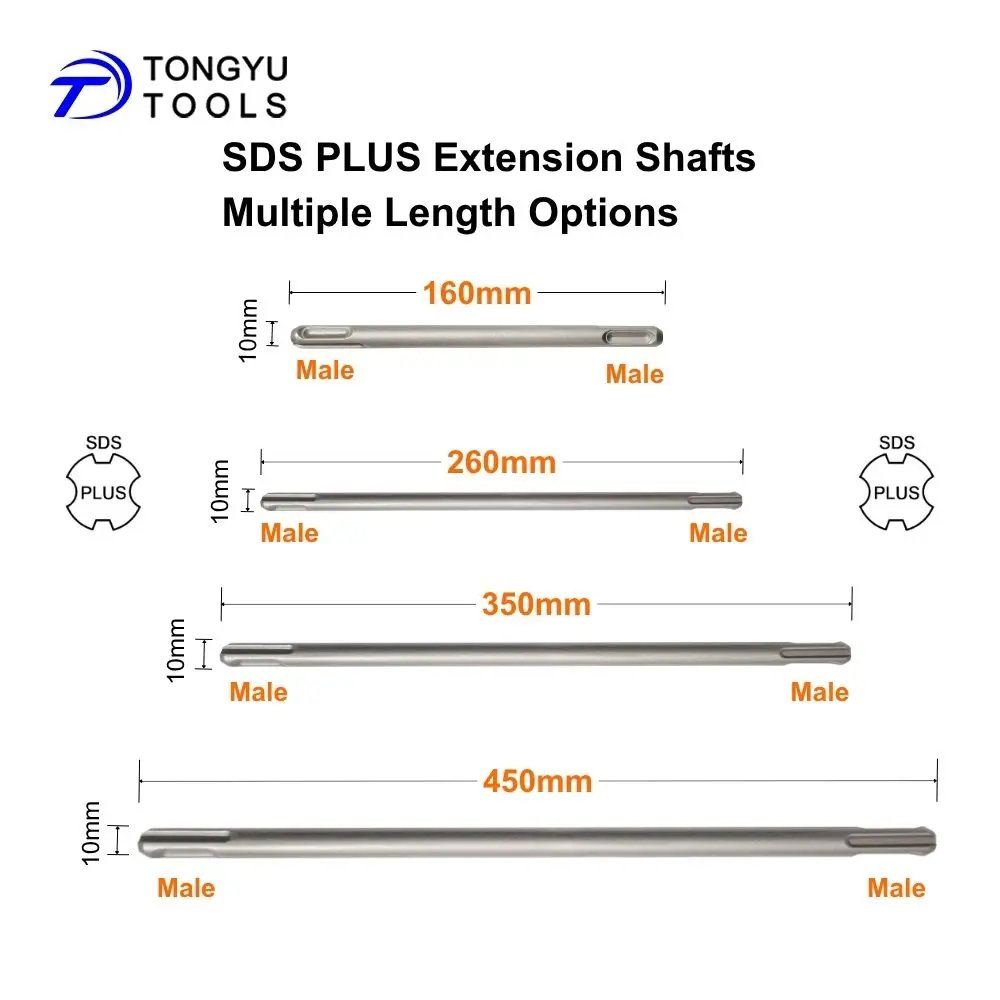 SDS Plus 연장 어댑터, 플러스-록 브리지 커플러(회전식 해머 장거리 드릴링용 옵션 연장 샤프트 포함)