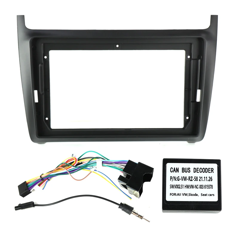 Car Radio Fascia Frame For VW POLO Golf Passat 2014 2015 Optional Cable CAN Dash Fitting Panel Kit For 9inch Host Unit