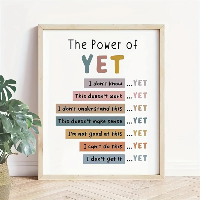 1 Piece The Power of Yet Print Therapy Office Decor Poster Room Wall ...