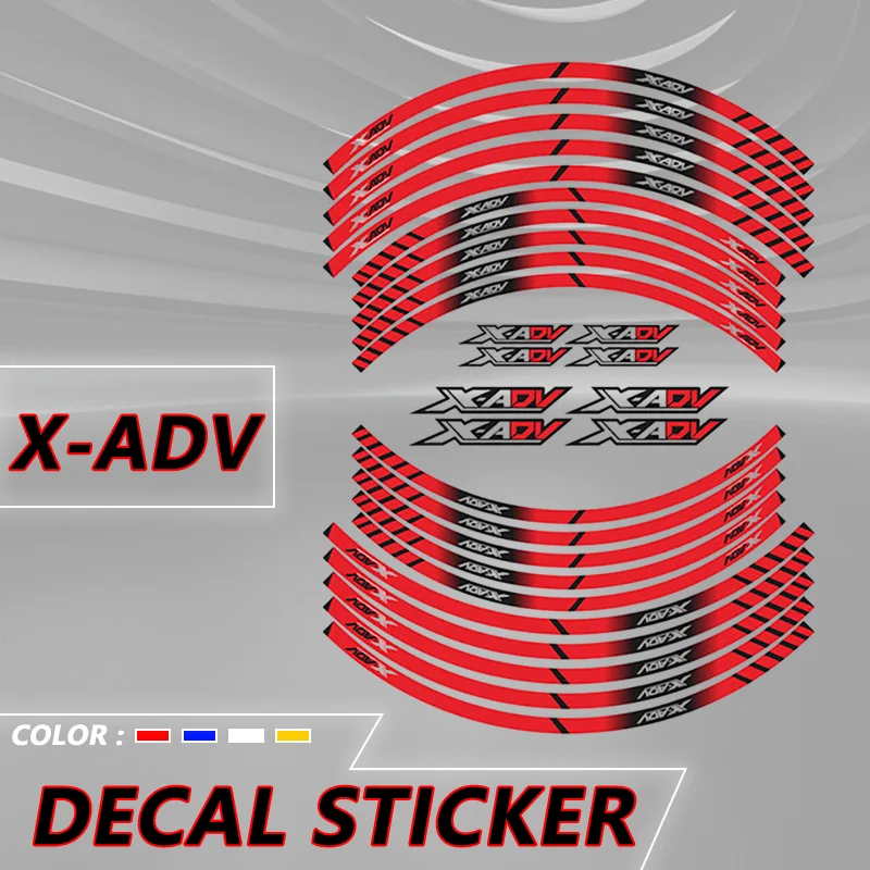 XADV Tyre Reflective Waterproof Decals Stickers For Honda X-ADV xadv750 Motorcycle Front Rear Wheel Sticker adventure reflective sticker x adv decal for honda xadv 750 xadv750 adv150 adv350 logo body side panel sign decorative