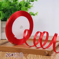 Luxurious Silk Satin Ribbon - 25 Yards of 1/4'' Single Face for Elegant Decor & Crafting (Red)