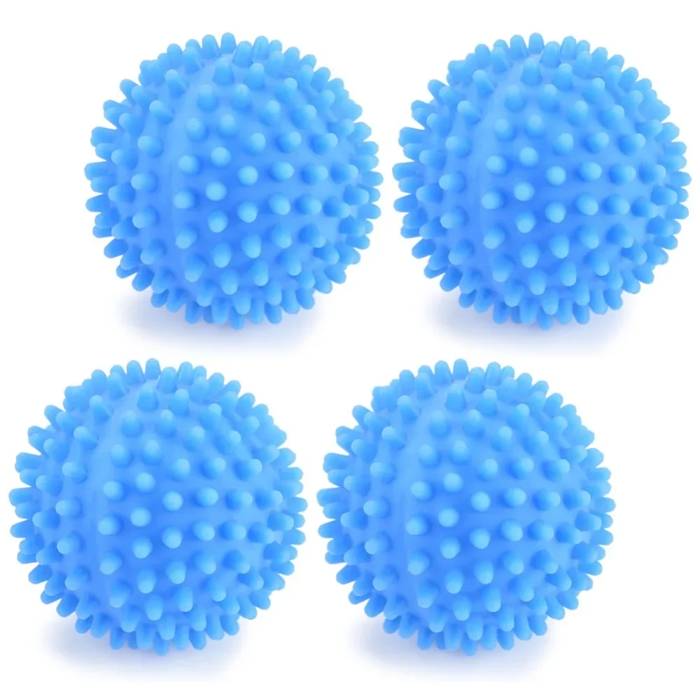 Blue PVC Reusable Dryer Balls 4pcs/Set Laundry Ball Washing Drying Fabric Softener Ball For Home Clothes Cleaning Tools Laundry Ball