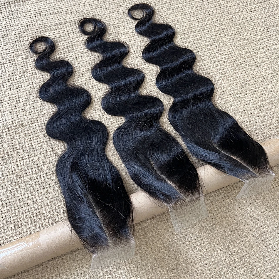 Body Wave 2x6 HD Lace Closure Human Hair Middle Deep Part Preplucked Bleached Knots Invisible Lace Natural Color #1B For Women