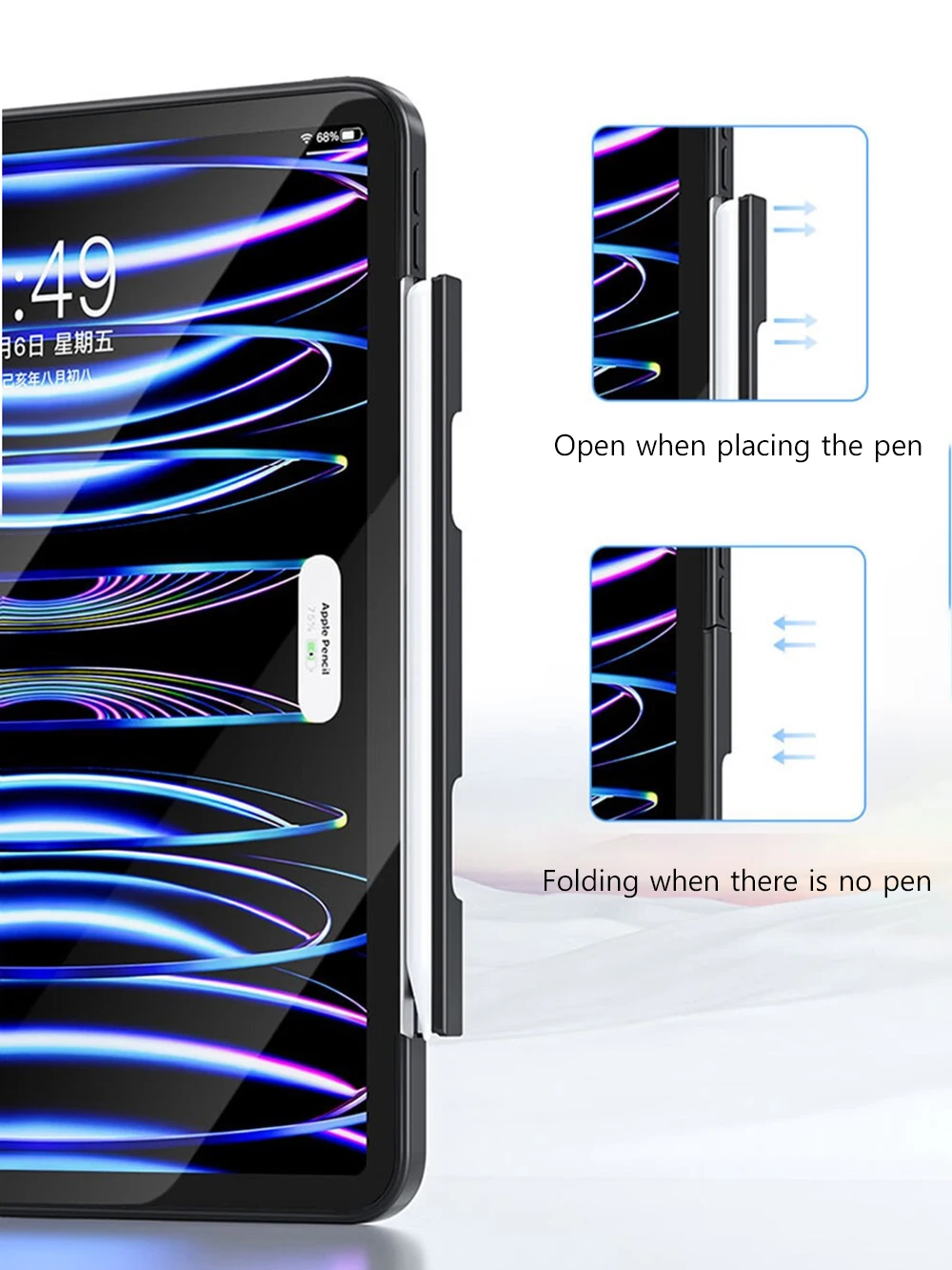 Rotativo para Ipad Pro Gaveta Stand 360 ° Ipad Air 10.9 10th Ipad 10.2 9th Geração Funda 2023 2023 2023 Case - Imagem 4