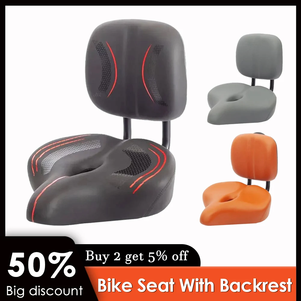 Selle Large Rouge Avec Dossier – Confort Vélo électrique Ou Classique