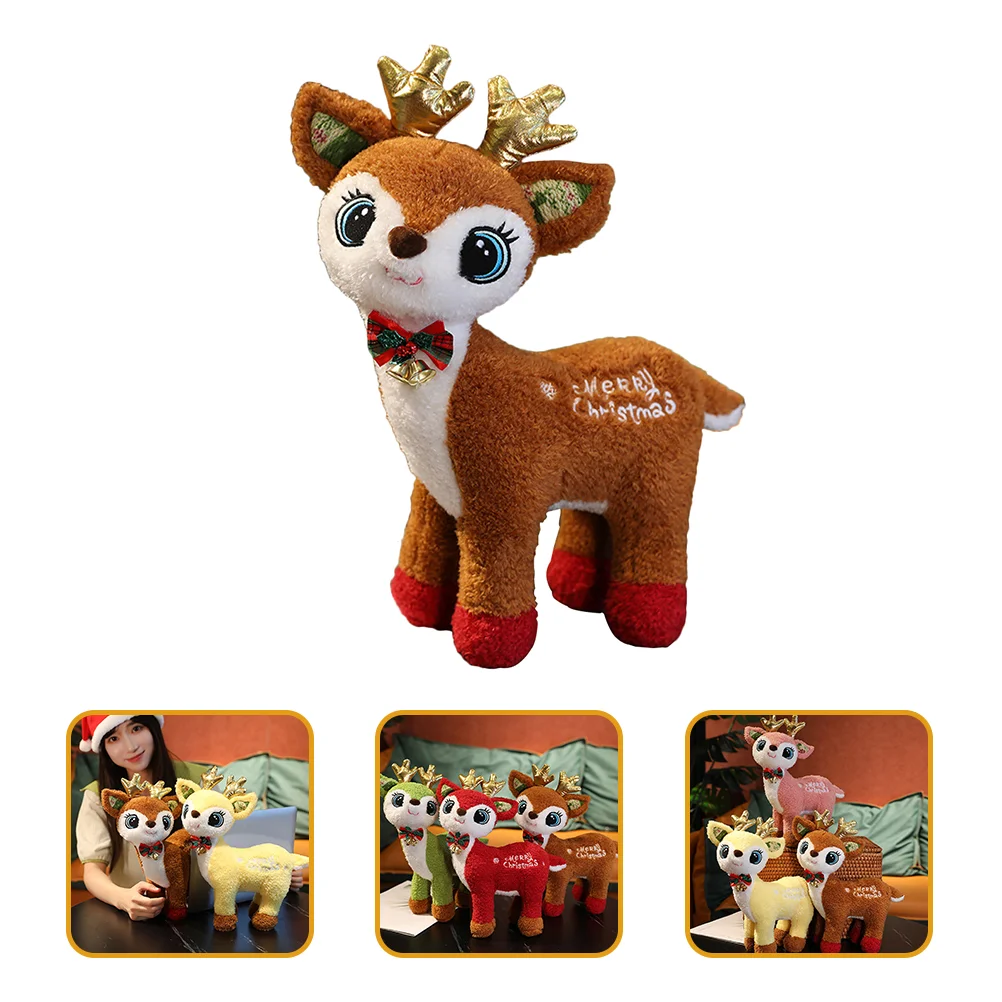 

Christmas Plush Toy Deer Figurine Decorations Indoor Statue Baby Soft Toys Animal