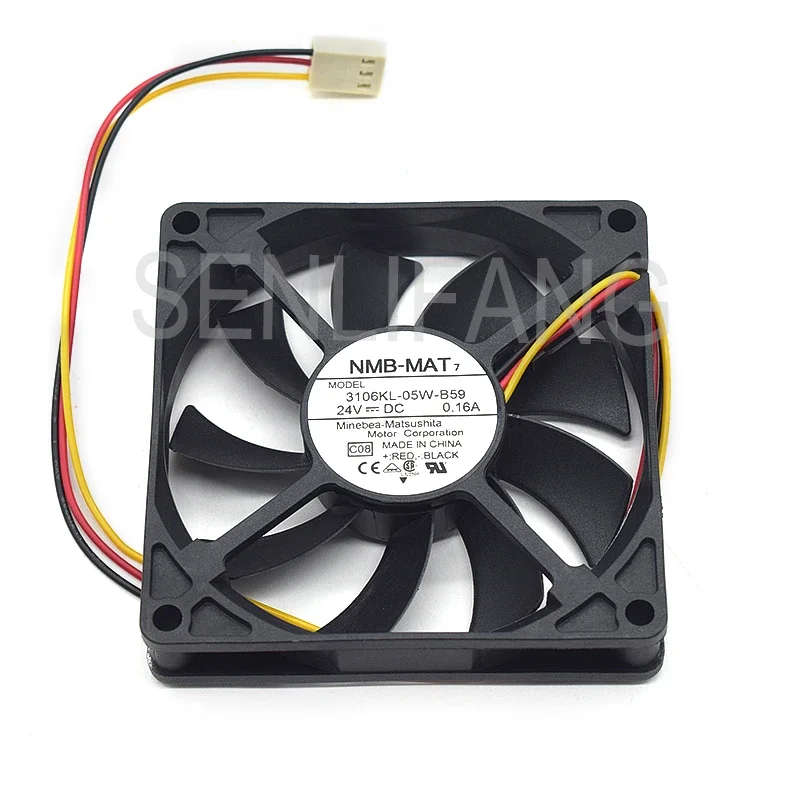 

New For NMB 3106KL-05W-B59 8015 8CM 24V 0.16A three-wire inverter cooling fan