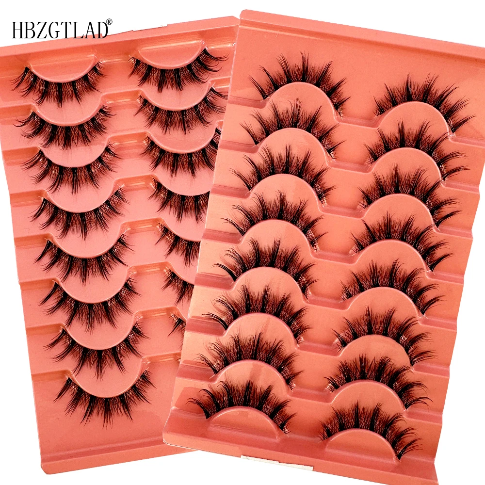 

New wholesale 3d mink eyelashes 8pairs lashes invisible band mink eye lashes reusable false eyelashes makeup eyelash in Bulk