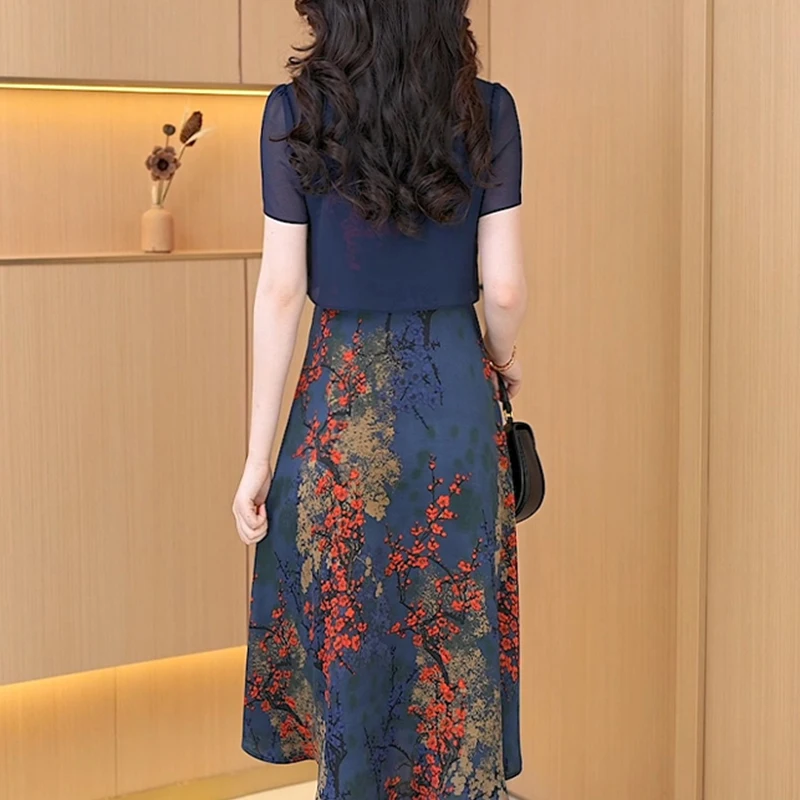 knee length dresses for ladies Handmade Reversible Patchwork Quilt Dress – The Shop Outpost main image 1