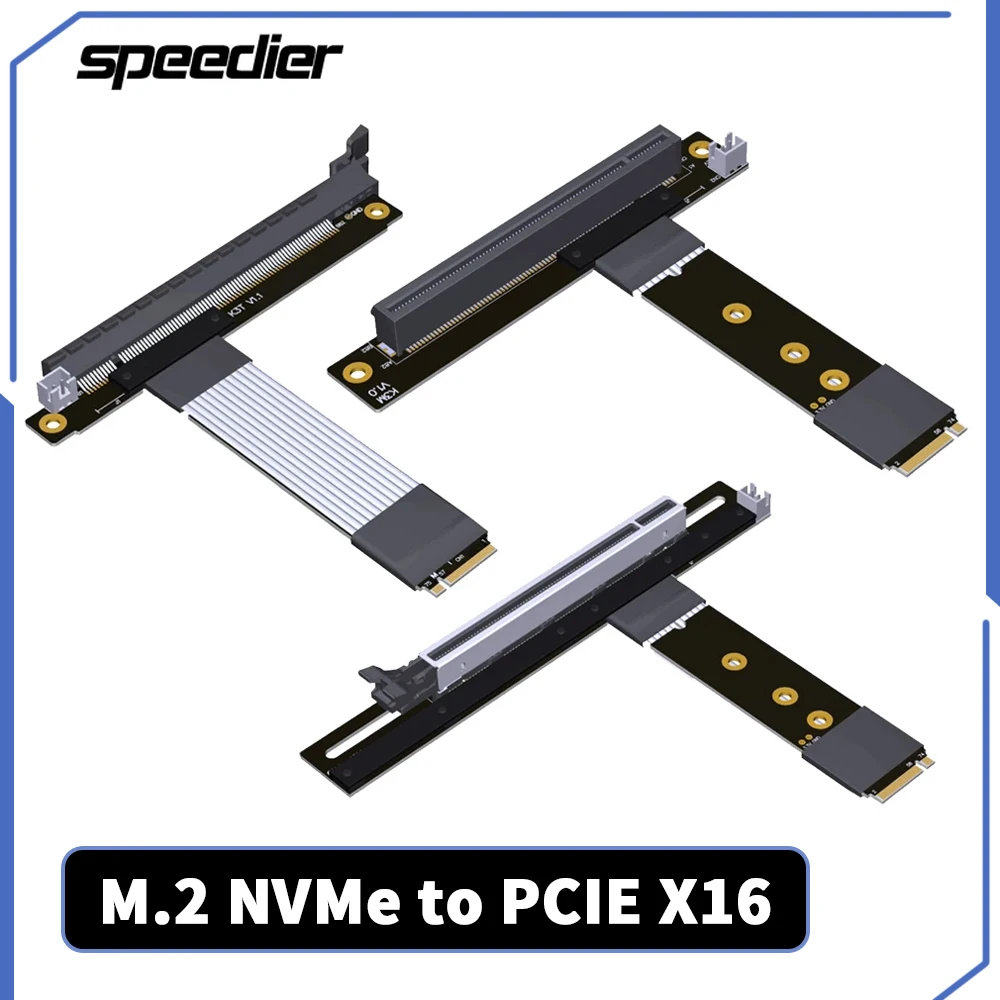 

2023 NEW ADT M.2 NGFF NVMe STX Mainboard Graphics Card Extender Cord to PCIE 4.0 x16 90 Degree Turn Angled 16x Riser Adapter