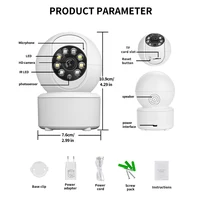Caméra de sécurité WIFI sans fil 1080P, CCTV pour la maison, moniteur pour bébé, vision nocturne polychrome, suivi automatique, audio bidirectionnel ICSEE 2