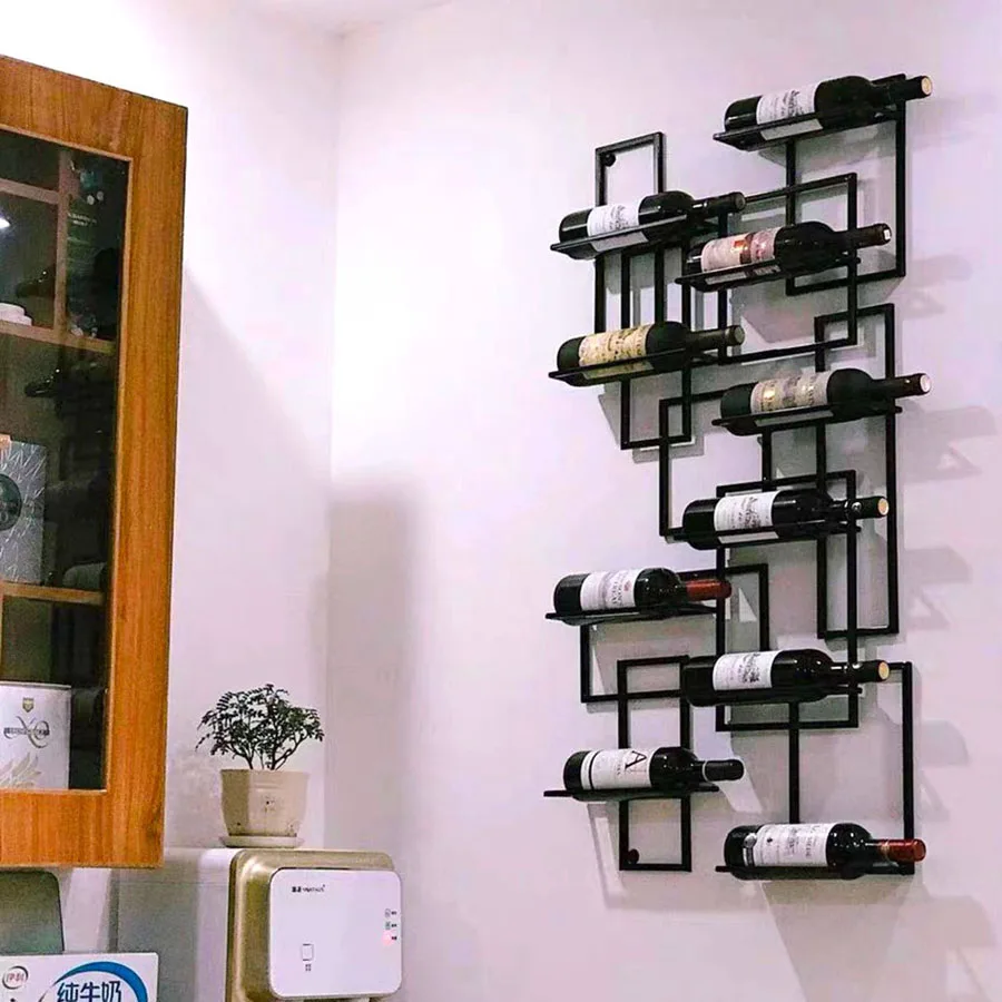 Restaurant Wine Rack Dinning Room Corner Hanging Wall Mounted Vintage Display Shelving Wine Cabinet Storage Szafki Bar Furniture