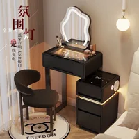 Commode pour petit appartement, Table de chevet pour chambre à coucher, moderne, Simple, intelligente, coffre de chambre principale, Table de maquillage intégrée 3