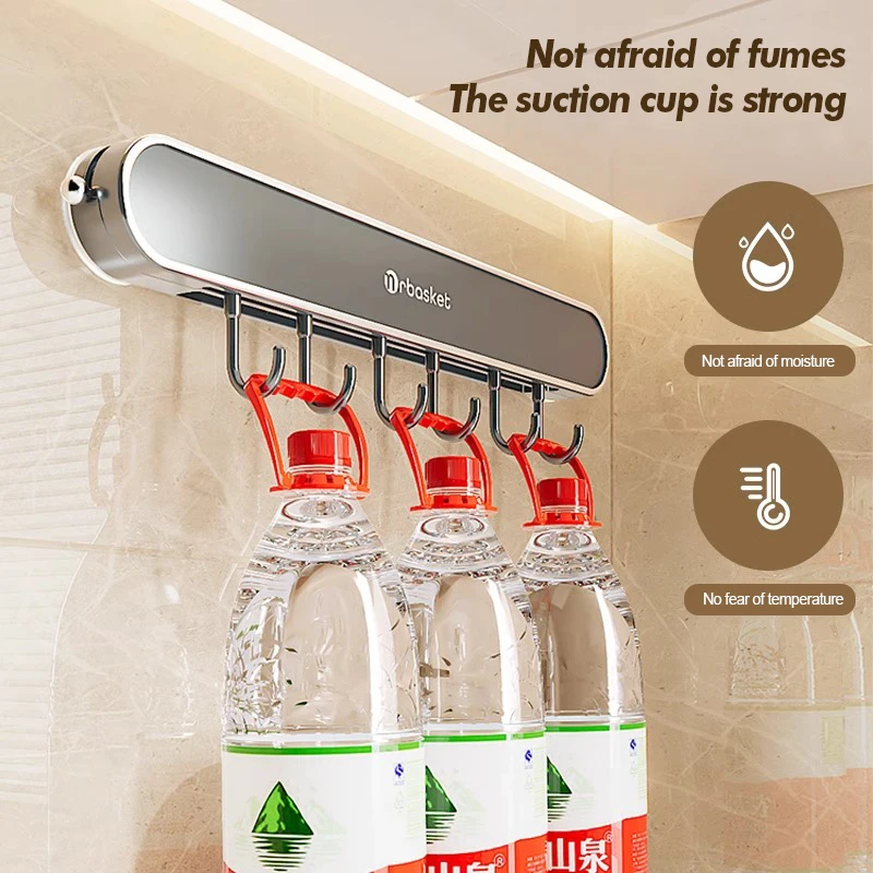 Kitchen Storage Rack Multifunctional Wall Mounted Non Perforated Suction Cup Household