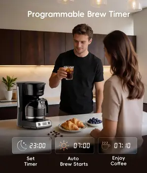 12-Cup Drip Coffee Maker with Electric Grinder, Programmable, Auto Shutoff, Pause & Pour 4