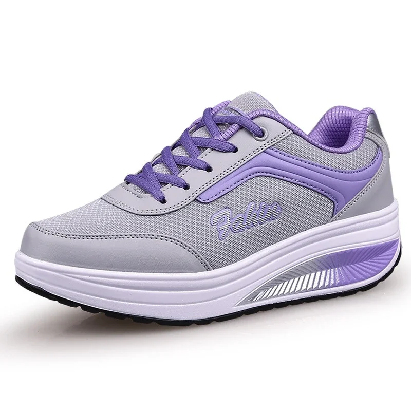 Women Slimming Toning Shoes Height Increasing Wedge Sneakers Fitness Shoes Ladies Platform Soft Swing Sneakers Plus Size