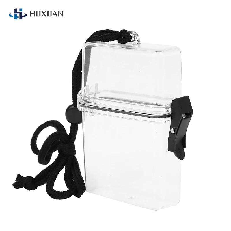 1pc Portable Small Card Sealed Storage Can Money Key Waterproof Tank Transparent Collect Classification Box School Stationery