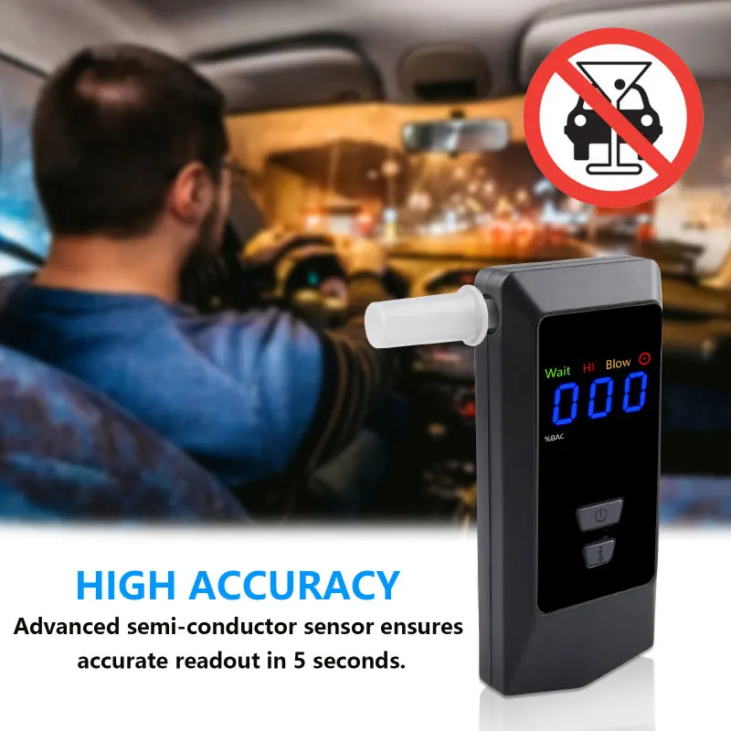 Alcohol Tester Rechargeable Digital Breath Tester Breathalyzer Gas Alcohol Detector Personal & Professional Use alcohol tester breath alcohol tester