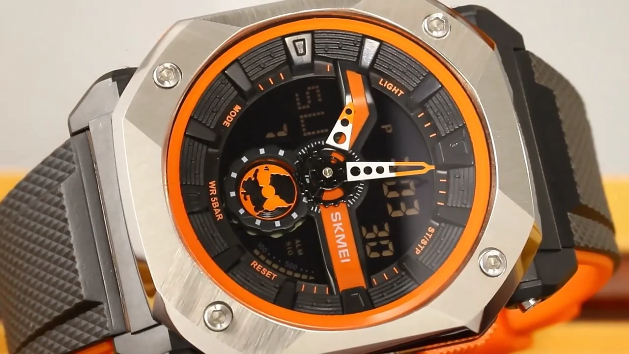 SKMEI MEN DIGITAL WATCH STAINLESS STEEL CASE DUAL TIME SPORTS WATERPROOF WATCH, 2272