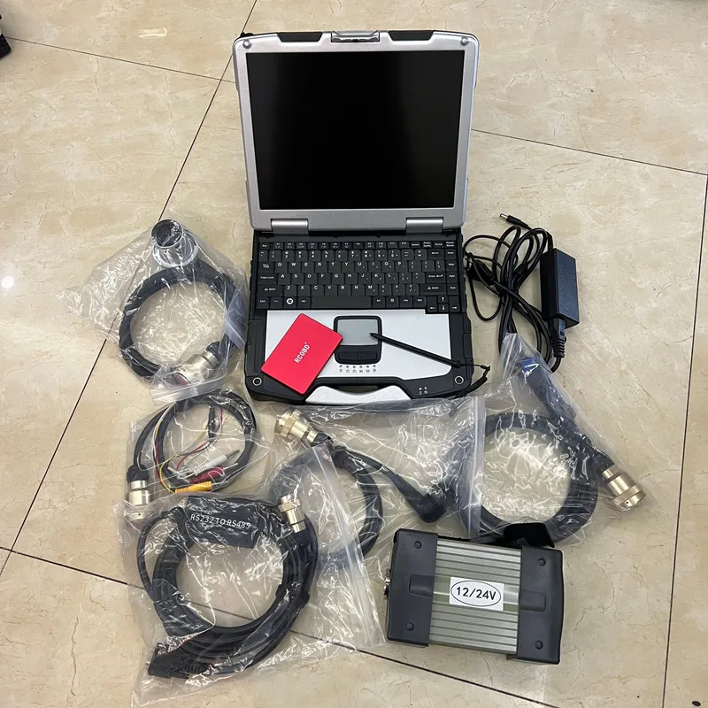 

Pro Mb Star c3 с 5 кабелями, программным обеспечением, SSD 120 ГБ, ноутбук CF30, диагностический инструмент для сенсорного ПК, 12 В, 24 В, готовый к использованию для автомобилей и грузовиков
