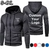 Fashion Men Personality Custom Your Logo Hoodie Sweatshirts Autumn Winter Spring Fleece Zipper Jackets 1