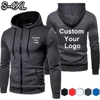 Fashion Men Personality Custom Your Logo Hoodie Sweatshirts Autumn Winter Spring Fleece Zipper Jackets 1