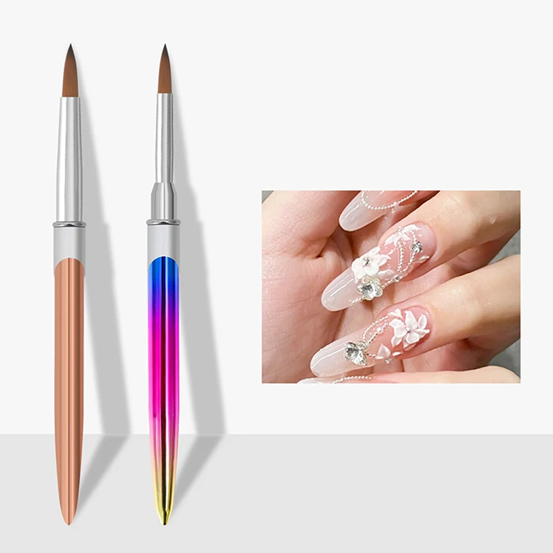 

Ail Art Liner Brush Metal With Cover Painting Brush Uv Gel Extension Drawing Carving Pen Diy Manicure Tool Nail Brush