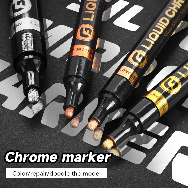 Electroplating Mirror Paint Pen Hand-repair Chrome-plated Metal Waterproof Tire Ceramic Touch-up Paint 1mm 2mm 3mm paint marker pen markers pen paint pen marker pens art marker pen