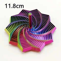 Sensory Fidget Spiral Star: 3D Illusion Stress Relief Ornament & Board Game (Colorful 11.8cm)