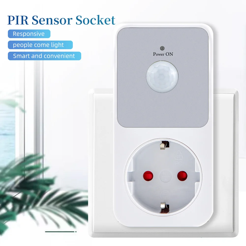 PIR Infrared Sensor Socket Protector LED Night Lights 220V EU FR US UK Plug 120° Degree Wide Angle Automatic Induction Retardant