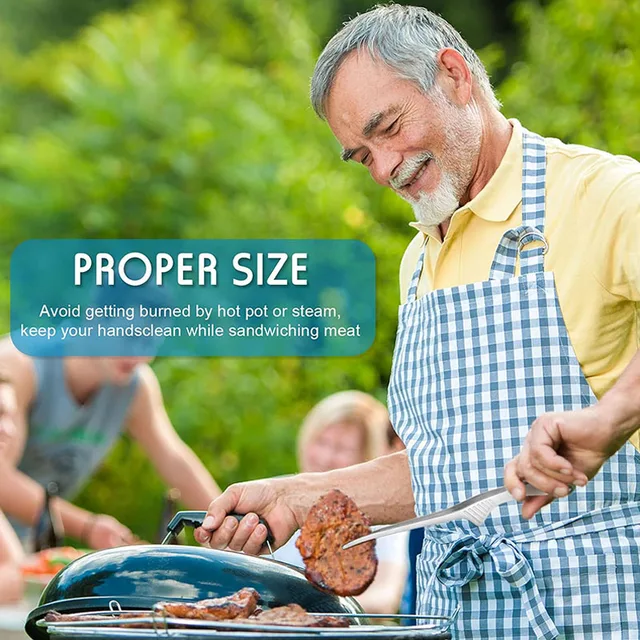 Stainless Steel Non-Slip BBQ Tongs 6