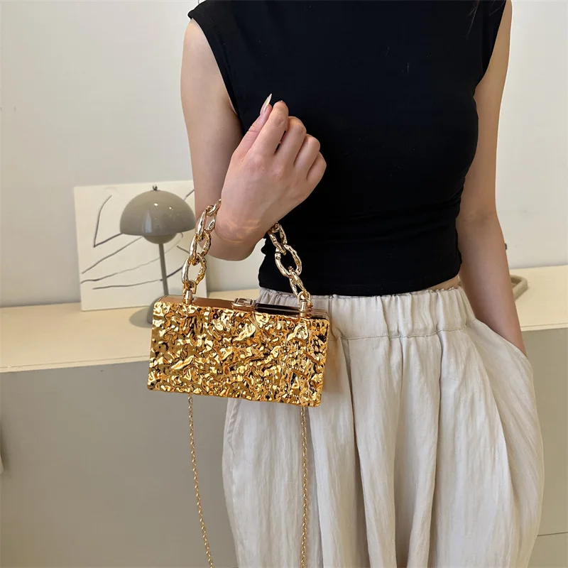 Box Square Bags for Women 2023 Trend Fashion High Quality Shoulder Bag Woman Chain Hard Shell Party Evening Small Handbag Ladies