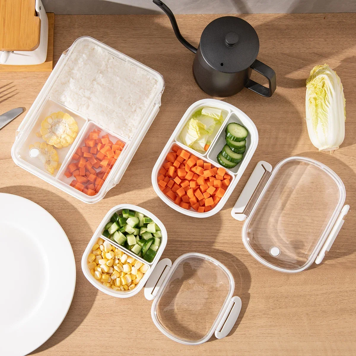 1pc-Portable Lunch Box Durable Plastic Material Ideal for Picnic