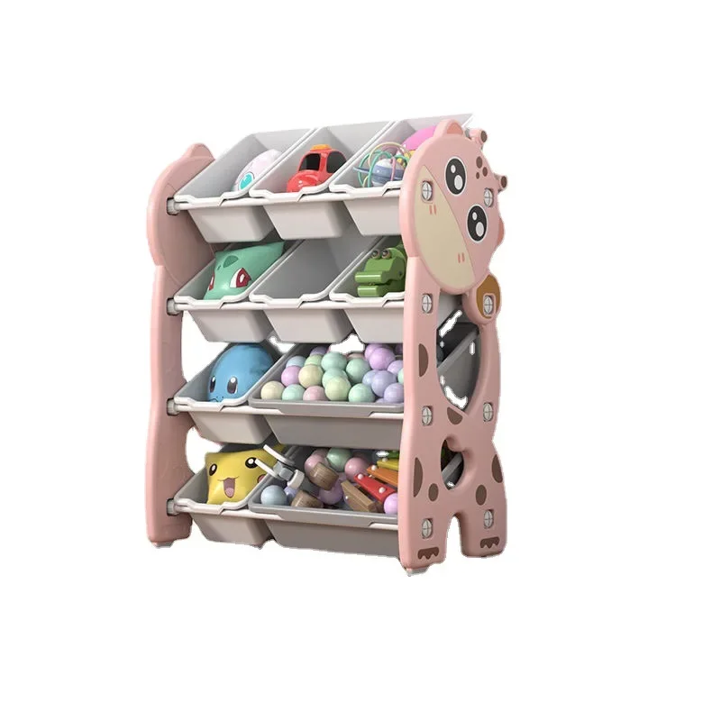 Kids Plastic Bookshelf Children Cabinet Toy Storage Shelf Bedroom Furniture Book Packing