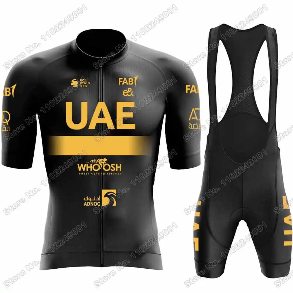 2023 Golden Team Uae Cycling Jersey Set Men Cycling Clothing Kits